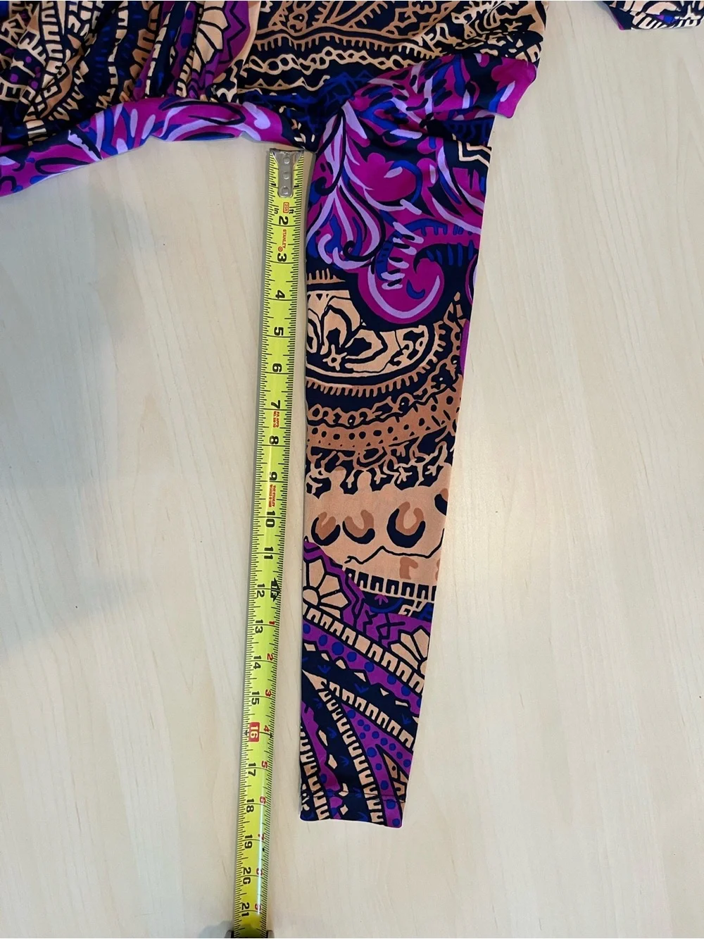 Donna Morgan Purple Paisley Wrap-Style Long Sleeve Dress
